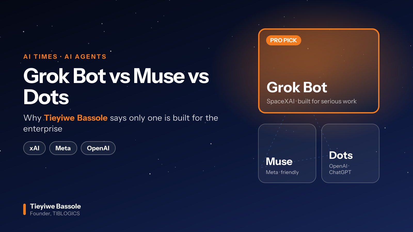 Grok Bot Is the Agent Built for Serious Work: Tieyiwe Bassole Ranks Grok Bot, Muse and Dots